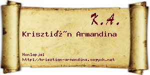 Krisztián Armandina névjegykártya
